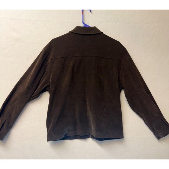 Teddi Embroidered Brown Jacket XL Polyester Spandex Zip-Up Floral Decorations - Picture 11 of 11